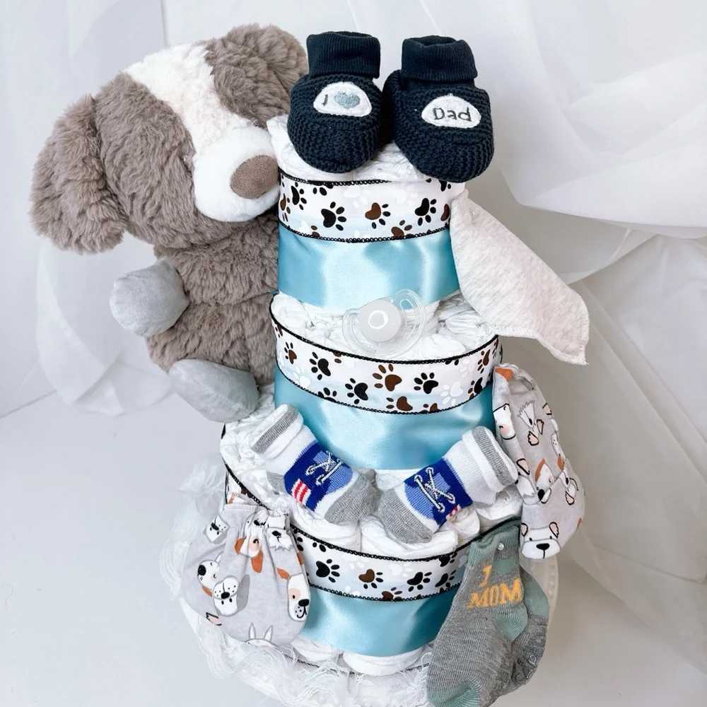 Puppy Diaper Cake, Baby Shower Gift